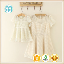 2016 New Creamy Fashion Casual Summer Woman Dress children Guangzhou factory clothes for adult and children with cheap Price